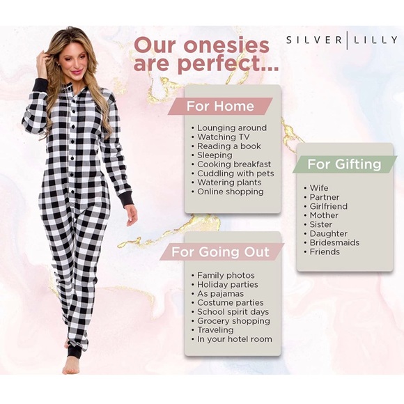 NWT Silver Lilly Oh Deer Slim Buffalo Plaid Flapjack Pajamas - Picture 13 of 17